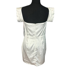 Revolve White Satin Mini Dress SMALL Cocktail Bridal Party More to Come $78 NEW