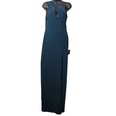 Lulus Teal One-Shoulder Gown size M