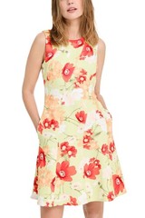 Vince Camuto Womens Printed Scuba Fit & Flare Dress 14 Green Multi – NWT