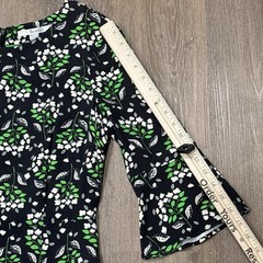 Boden Floral Dress 8 Green Floral Delia Bell Sleeve Sheath