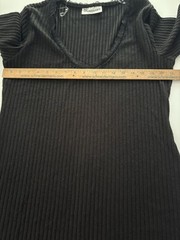 Black Ribbed Bodycon Dress Size XXL Stretch Goth Rave Witchy Lace