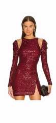 Michael Costello X Revolve Dark Red Sequin Mini Dress XS
