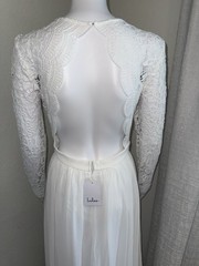 NWT Lulus White Lace Open Back Maxi Dress – Women’s XS