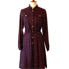 Elizabeth McKay 6 Dress Silk Small Shirtdress Equestrian Classic Preppy Cruise