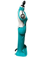Fashion Nova Women’s Turquoise Solid Halter Backless Maxi Dress Size XS