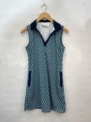 Scratch Seventy Sleeveless Collared Golf Dress Mini Length Green Blue Size Small