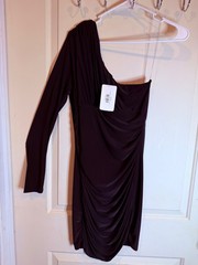 One Shoulder Black Dress Size Large, CefianBrand, New With Tags.