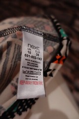 Next Ladies Elasticated Waist Tie Fronted Multicoloured 3/4 Sleeve Dress Size 10