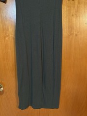 Express Olive Green Solid Ribbed Knit Mock Neck 1/2 Sleeve Sheath Midi Dress XS