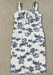 International Concept Sleeveless Jumper Dress Toile Print Denim Size 6