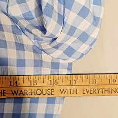 Taylor size 4 Small Blue Gingham Button Front Dress with Bow Silky NWOT