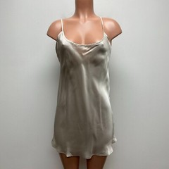 Free People Intimately Womens Beige Satin Just What You Need Mini Slip Dress S