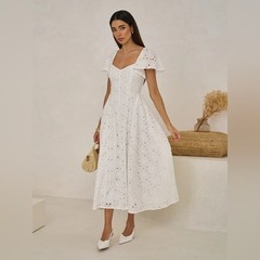 NWT Size L – Extro&Vert Ada Flutter-Sleeve Broderie Midi Dress (NWT US$ 123)