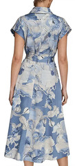 NWT Donna Karan NY Collared Short-Slv Dress, Grommet Belt, 10, Tempest, $189