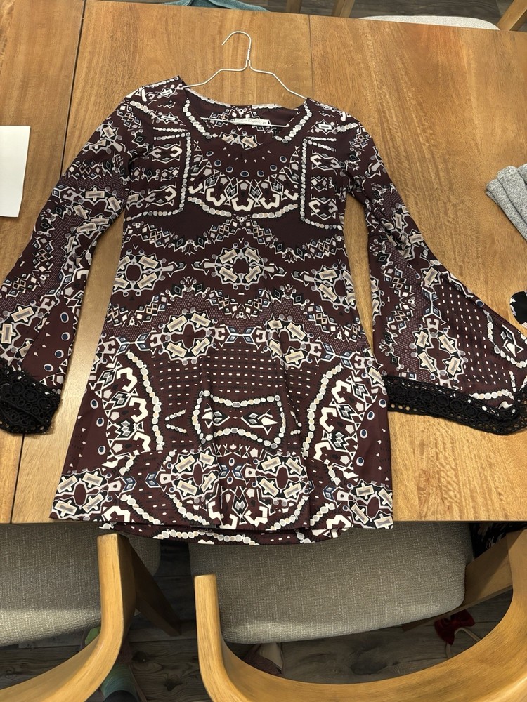 XS Collegiate Outfitters Maroon A&M Dress Geometric Pattern