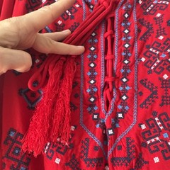 Melissa Odabash Red Embroidered Kaftan Mini Dress Cover Up XS 6-8