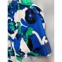 Eliza J Bold Blue Green Floral Button Front Shirt Dress Classy Cocktail 2