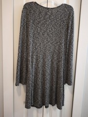 Mossimo Supply Co Gray Solid Wrap V-Neck Long Sleeve Stretch Knit Short Dress L