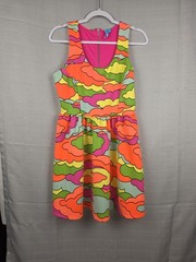 Nanette Lepore Psychedelic Cloud Print Neon Fit and Flare Dress