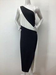 11 Honore One Shoulder Dress Black/ White￼size 18, New.