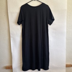 Foil Right On Point Dress L Black 100% Cotton NWT Midi Pockets Boutique