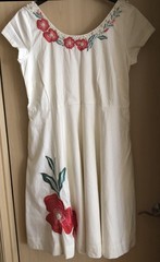 NWT eShakti Embroidered Beaded Dress Fit Flare Custom Plus Size Boho 22” Chest