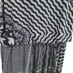 En Focus Studio Womens 10 Geometric Maxi Dress Navy Mint Green Tribal Sleeveless