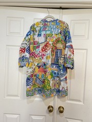 Antica Sartoria colorful Positano artistic art to wear mini dress SZ M/L beach