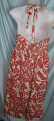 Guberry Red Ivory Leaf Print Halter V-Neck Sleeveless Sundress Women&rsquo;s XL NWT
