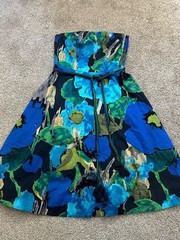 Anthropologie Vanessa Virginia Shadeflower Strapless Floral Dress Size M 8-10