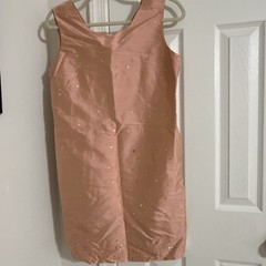 Petite Sophisticate Women&rsquo;s Dress Peach Sleeveless Size 8 100% Silk