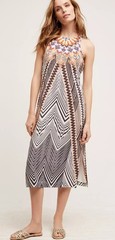 Anthropologie HD in Paris 100% Silk Solstice Midi Dress, Size 4
