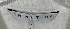 NWT Trina Turk White Eyelet Lace Star Pattern Shirt Dress Lined Sleeveless Sz 8