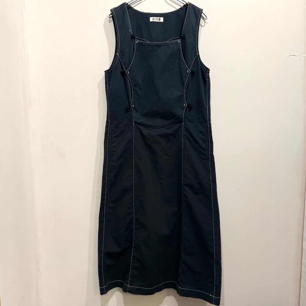 80s I.S. ISSEY MIYAKE dress pin check white stitch M ()