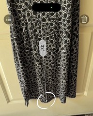 Kenneth Cole New York Black & White Geometric Slip Dress Sleeveless Midi Tie