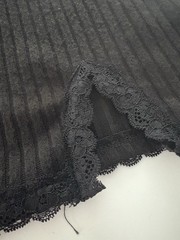 Black Ribbed Bodycon Dress Size XXL Stretch Goth Rave Witchy Lace
