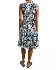 NWT Hobbs Belinda Paisley Sleeveless Flared Dress Size US 8 UK 12 MSRP$ 305