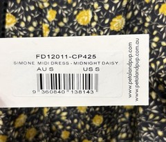 NEW Petal And Pup Simone Black Floral Puff Sleeve Boho Tiered Midi Dress Size S
