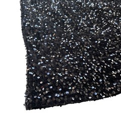 Listicle Women’s S Black Sequin Velvet Long Puff Sl. Tie Front Mini Dress LD1295