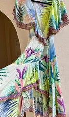 Camilla Silk South Beach Ruffle Wrap Dress Sz Small