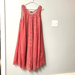 ana & rose art nouveau print mauve a line loose fit tank dress one size fits mos
