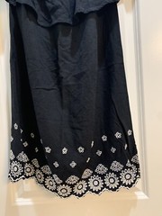 Old Navy Dress Cold Off Shoulder Sleeve Black White Floral Eyelet Hem Small