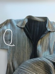 Issey Miyake PLEATS PLEASE silver long sleeve maxi dress coat M L