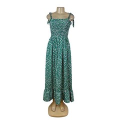 Summersalt Women&rsquo;s Green Polka Dot Sleeveless Maxi Dress Sz M – New