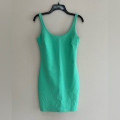 Likely Rounded Neck Body Con Unlined Sheath Sleeveless Mini Dress Aqua Green, 4