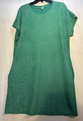 Evaless Women’s Size L Stretch Textured Knit Tunic Dress Pockets