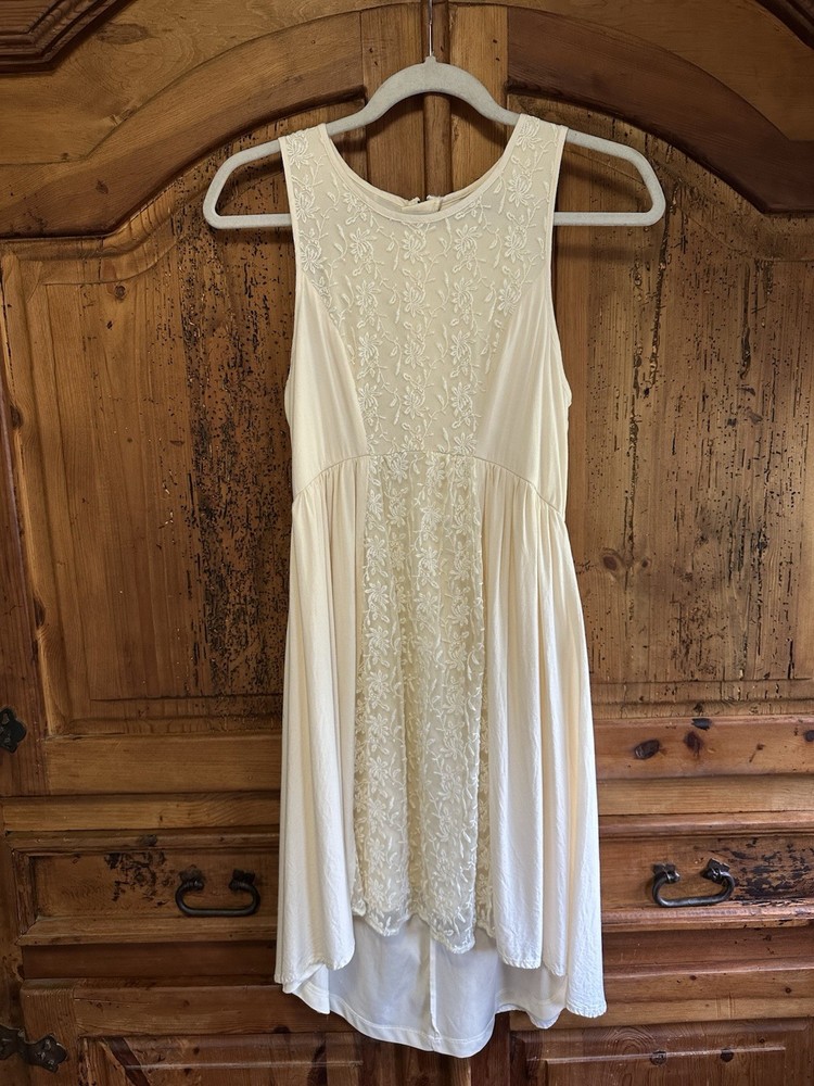Y2K Vintage Americana Elegant Cream/White Lace American Eagle Dress / Size 4