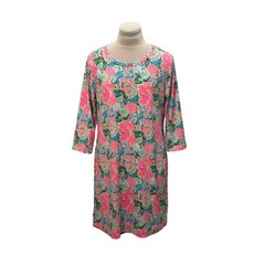 LULU B Tango Mango 3/4 Sleeve Golf Print Dress M Golfing Golfer UPF 50 19th Hole