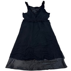 Nicole by Nicole Miller Black 100% Silk Beaded Smocked Empire Waist Dress Size 8