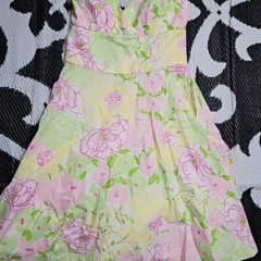 LILLY PULITZER Yellow Pink Green Floral Blast Willa Halter Dress 8